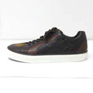 Auth LOUIS VUITTON - Brown Dark Brown Men Sneakers Leather Suede